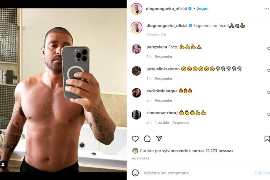 Diogo Nogueira arrasa em foto sem camisa