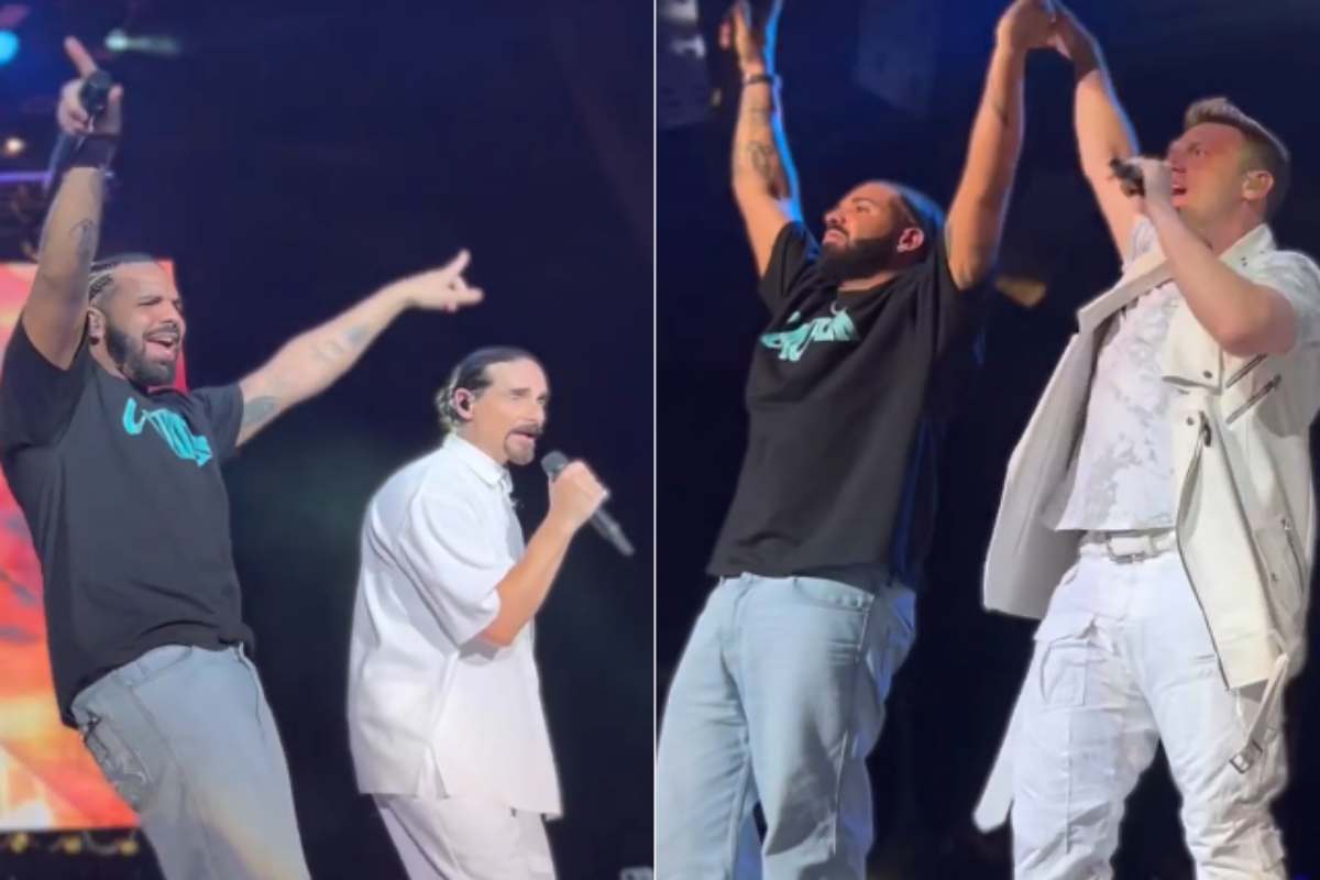 Drake no palco com Backstreet Boys