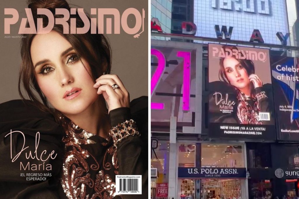 Dulce Maria é capa de nova revista e ganha destaque na Times Square