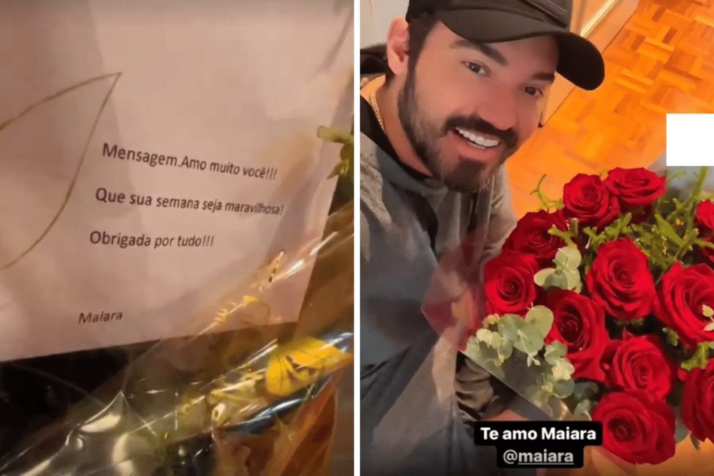 Fernando Zor com buquê de flores