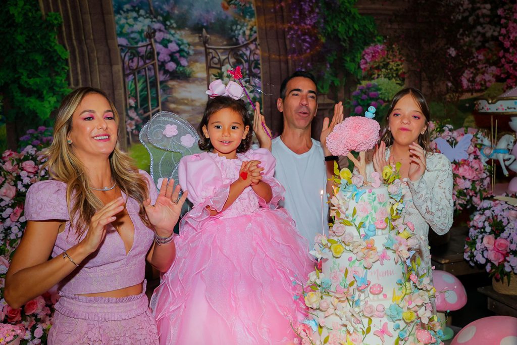 Ticiane Pinheiro e César Tralli celebraram os três anos da filha Manuella