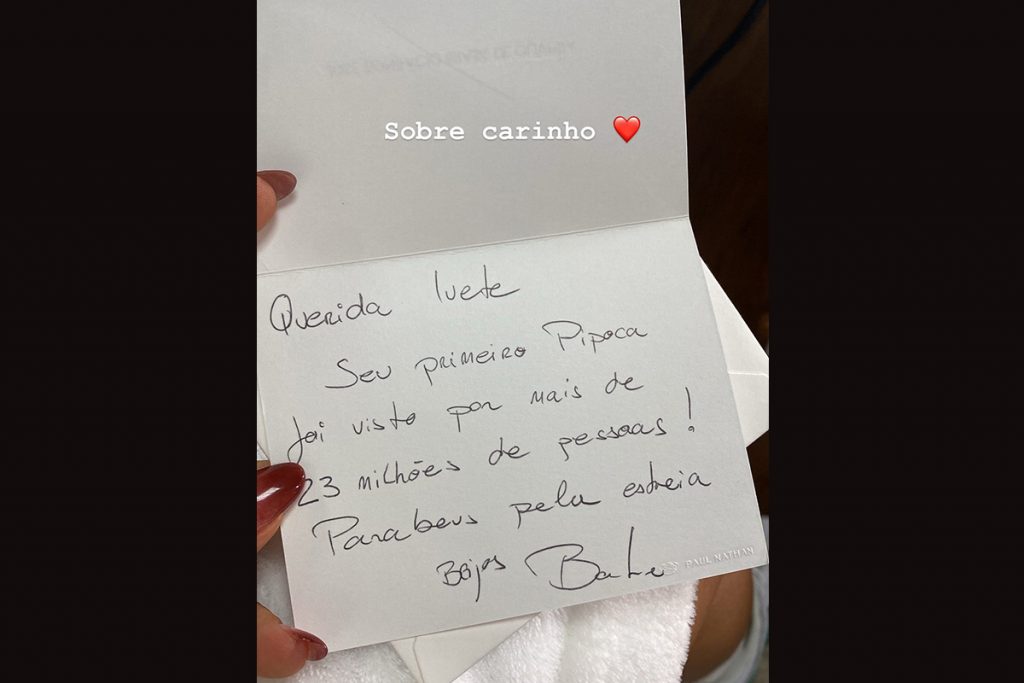 Ivete Sangalo recebe bilhete fofo de Boninho