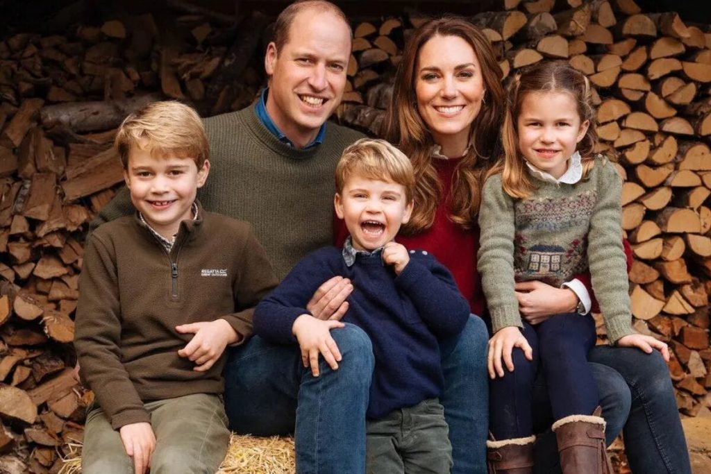 William, Kate e os três filhos