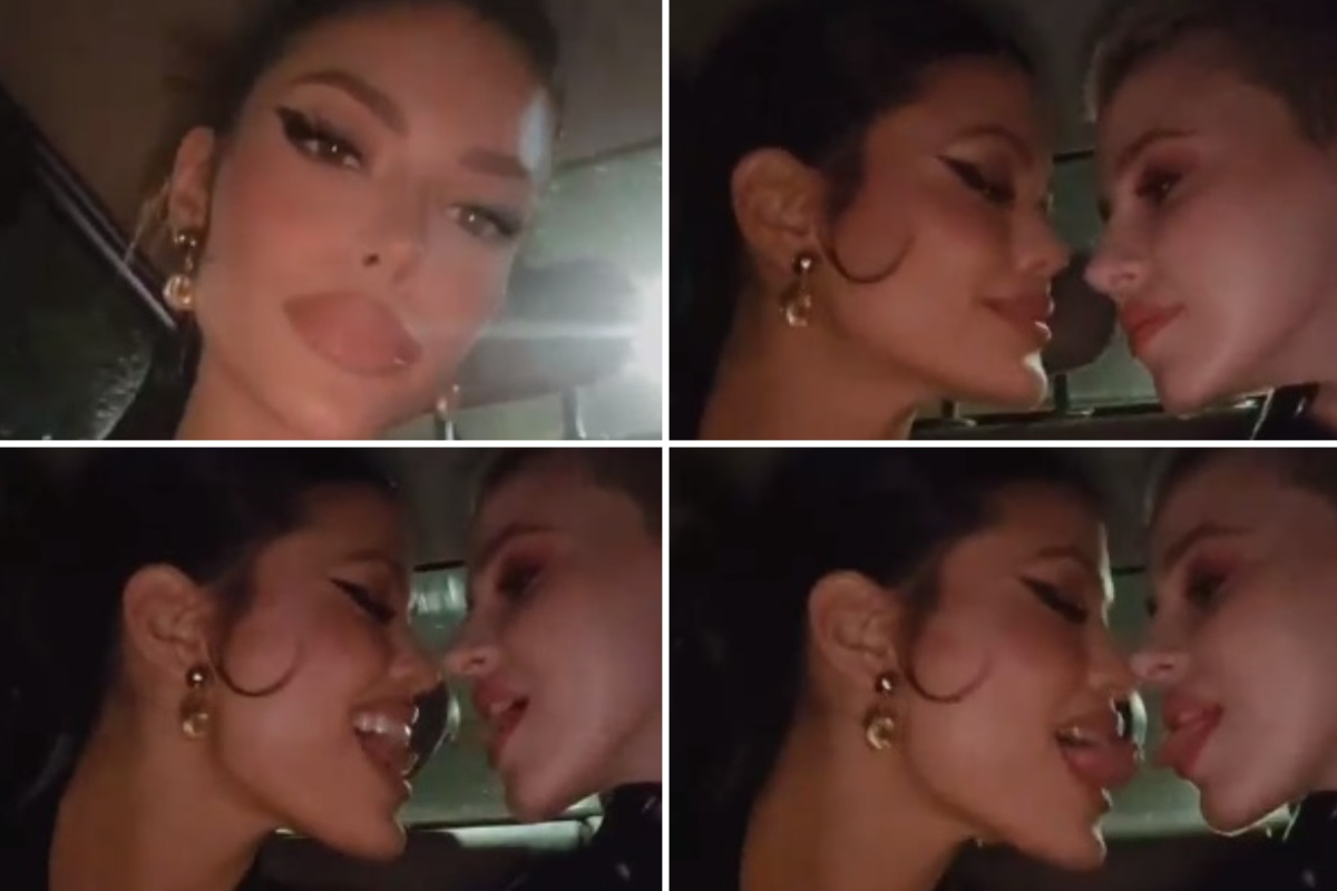 Vitória Strada grava beijaço em Marcella Rica antes de aniversário de Luísa Sonza