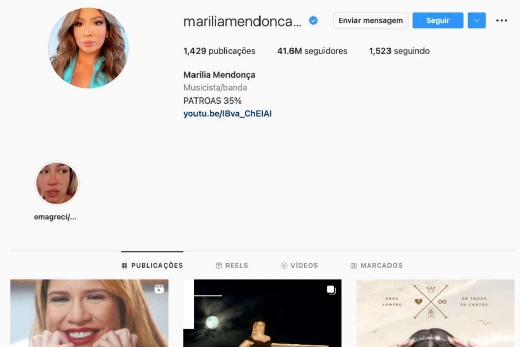 Instagram de Marília Mendonça
