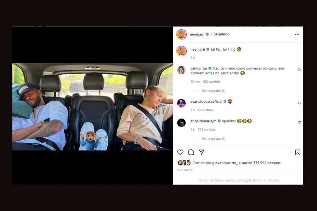 Neymar mostra momento fofo ao lado do filho