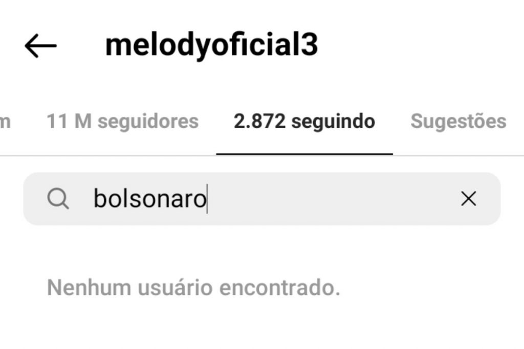perfil de melody seguindo no instagram