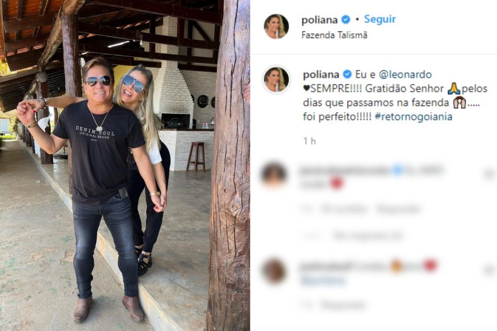 Poliana Rocha e Leonardo em Fazenda