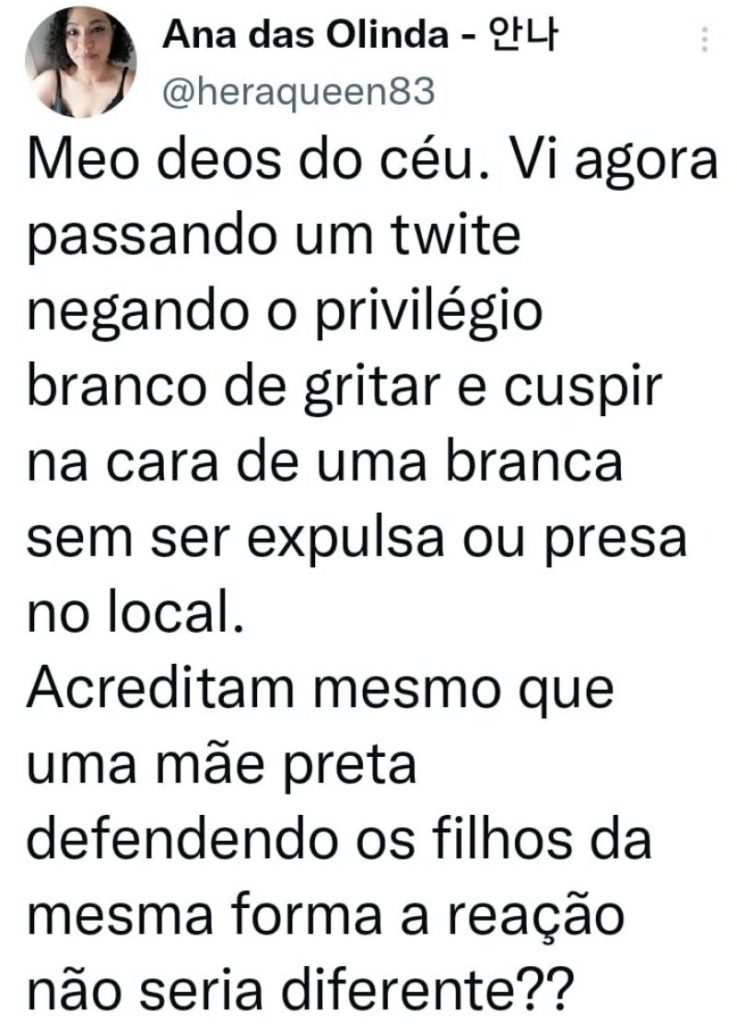 Postagem sobre privilégio branco