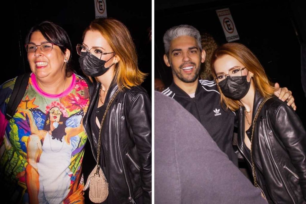 Sandy posa para fotos com fãs no show de Marisa Monte em São Paulo