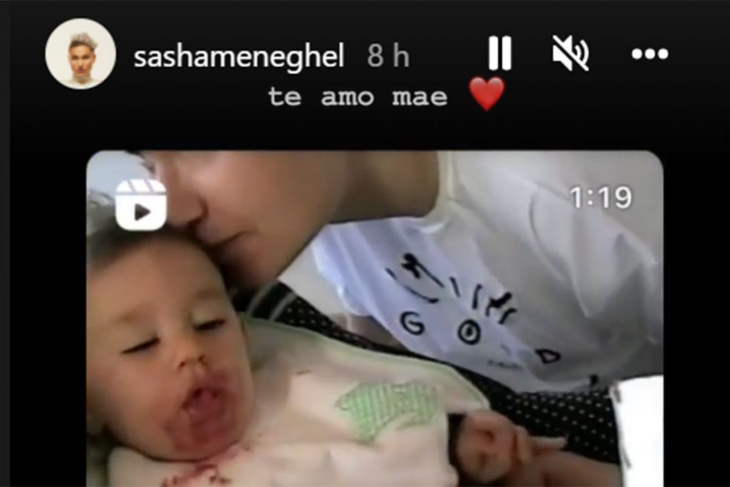 Sasha agradece o carinho da mãe em seu aniversário, nos stories