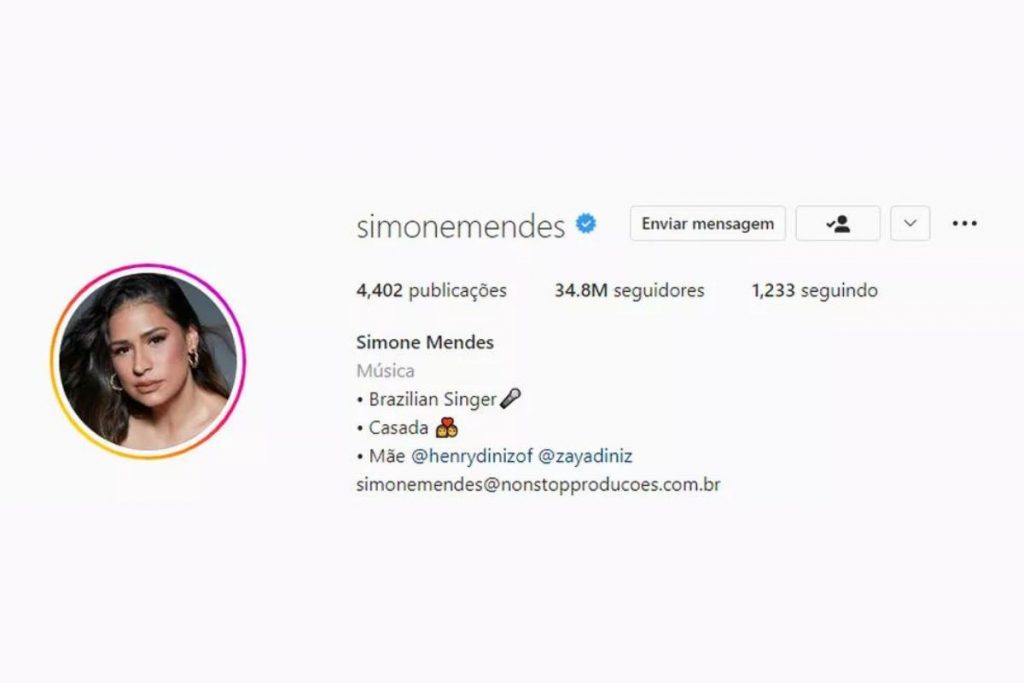 Simone Mendes troca nome de usuário nas redes sociais