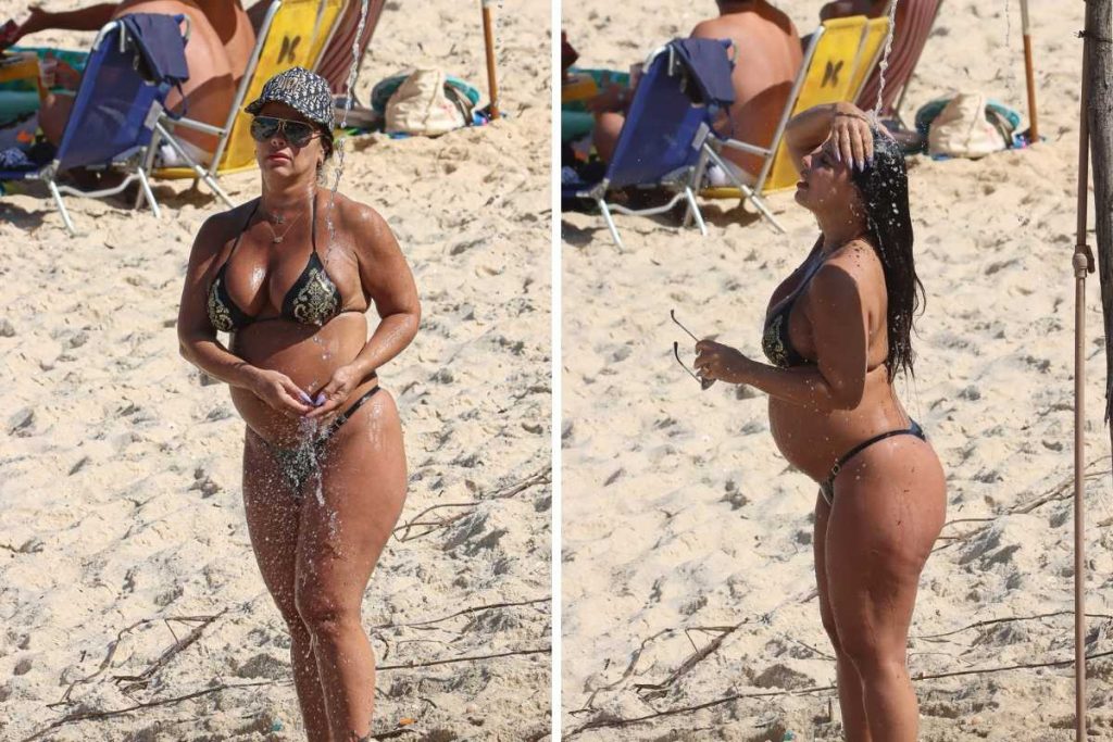 Viviane Araújo aproveita dia de sol em praia do Rio de Janeiro