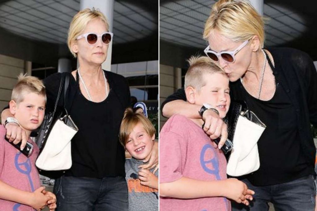 Sharon Stone e os filhos