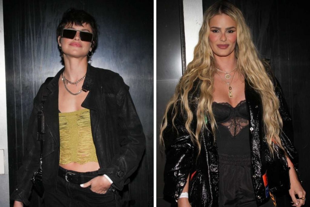 Ágatha Moreira e Yasmin Brunet no show de Rosalía