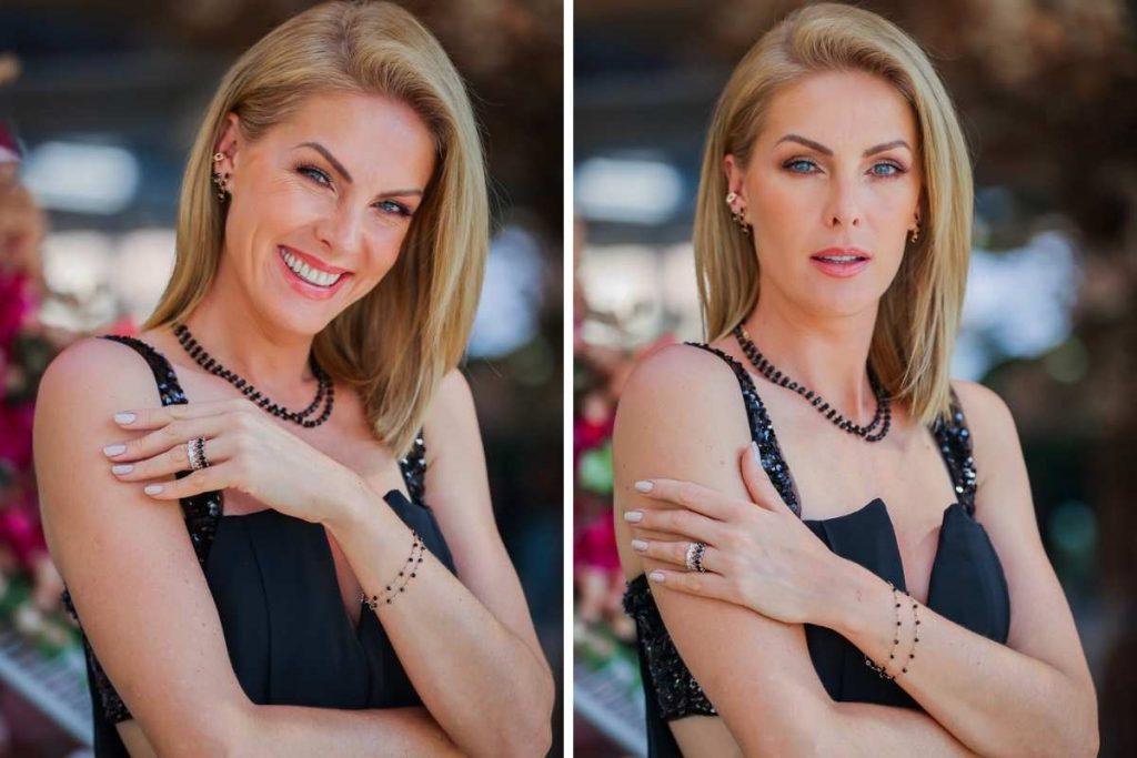 Ana Hickmann posando para fotos em almoço para lançamento de novas joias