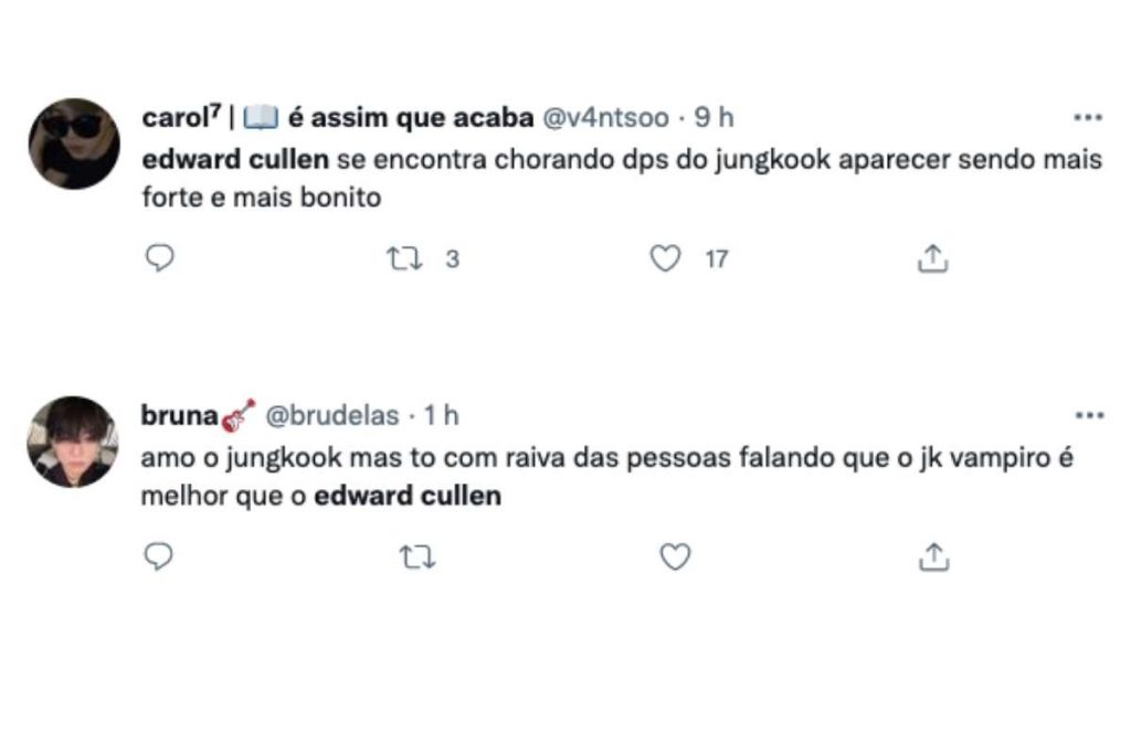 Fãs comparam Jungkook a Edward Cullen