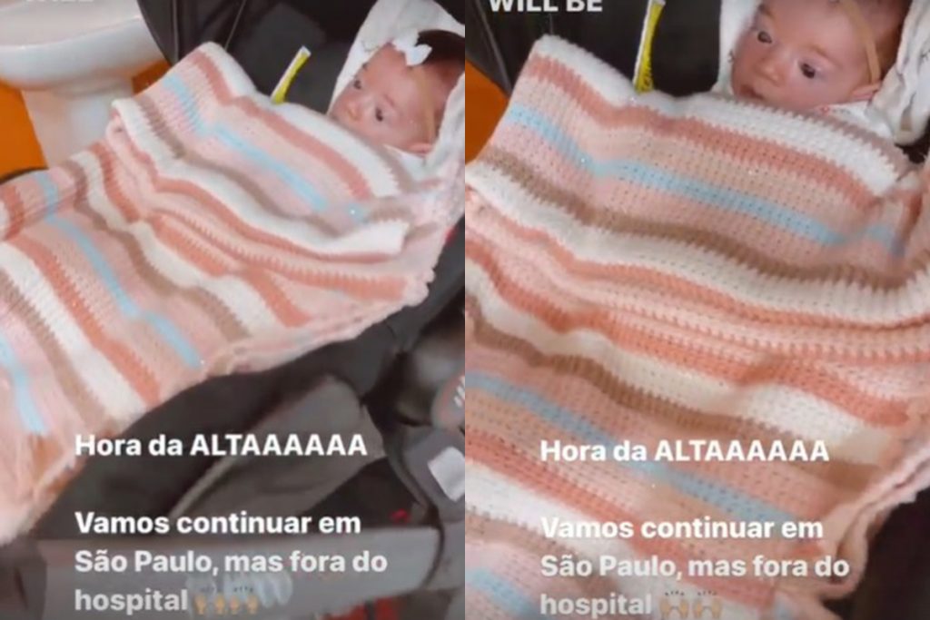 Maria Guilhermina, filha de Juliano Cazarré, recebe alta