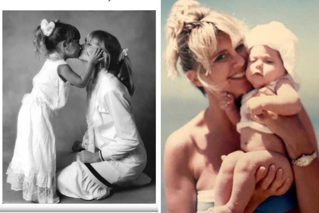Imagens de Olivia Newton com a filha