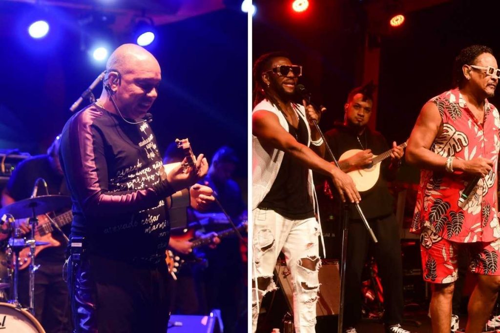 fotomontagem de shows do molejo e é o tchan na festa farofada