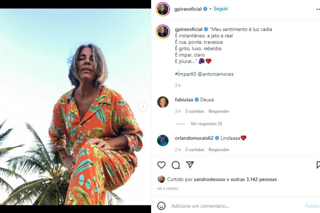 Gloria Pires mostrou toda sua beleza natural ao posar sem maquiagem