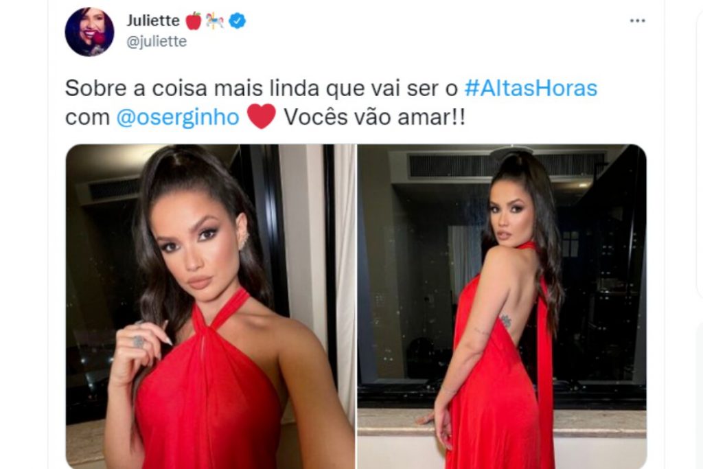 Print de post de Juliette de vestido vermelho