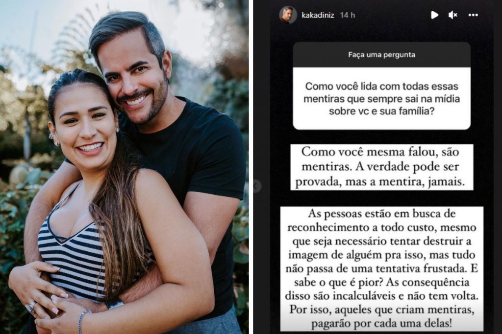 Kaká Diniz com Simone e respondendo seguidora