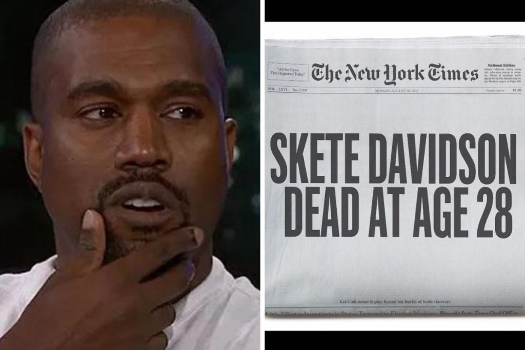Kanye West com montagem provocativa a Pete Davidson