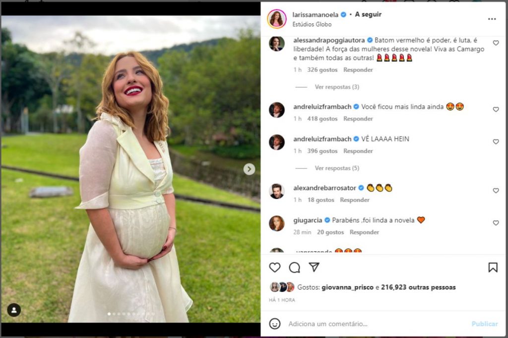 Namorado comenta foto de Larissa Manoela