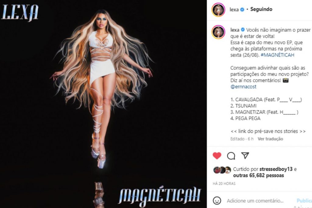 Lexa anunciando o lançamento do EP "Magnéticah" no Instagram