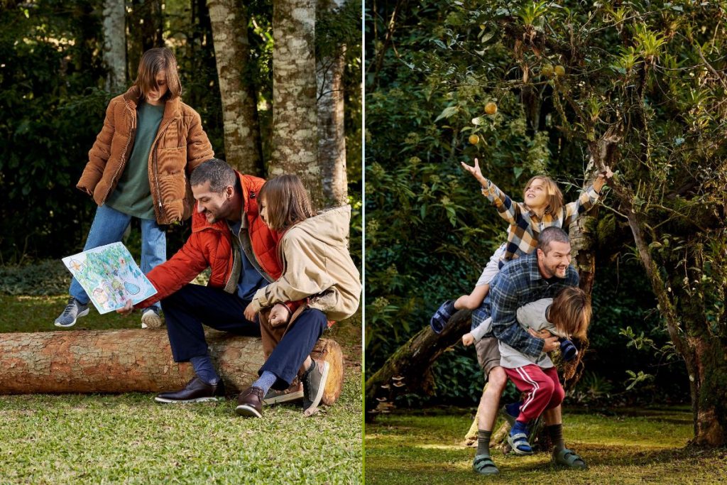 Marcelo Serrado e os gêmeos em campanha publicitária
