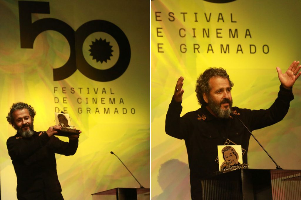 Marcos Palmeira recebe Troféu Oscarito, em Gramado 