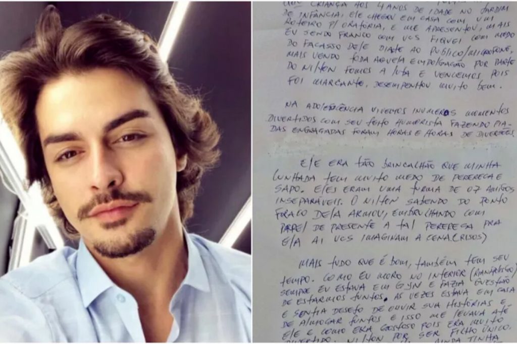 Nilton Moreira - carta escrita pelo pai do ator a próprio punho