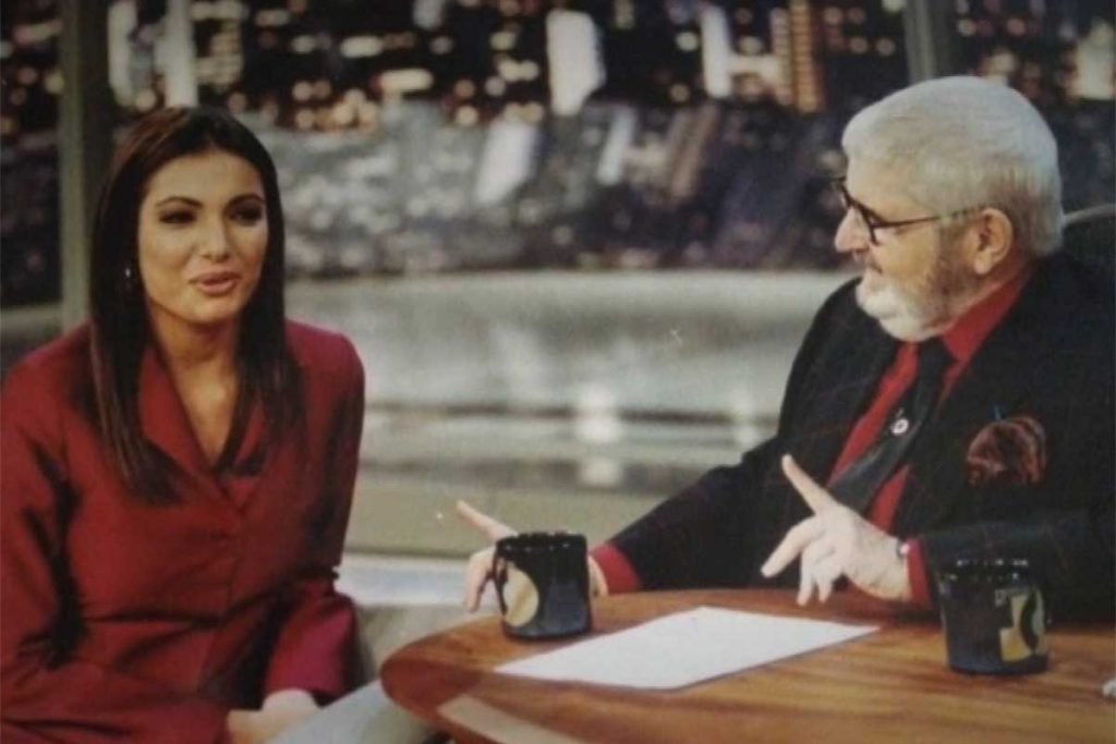 Patrícia Poeta em entrevista com Jô Soares