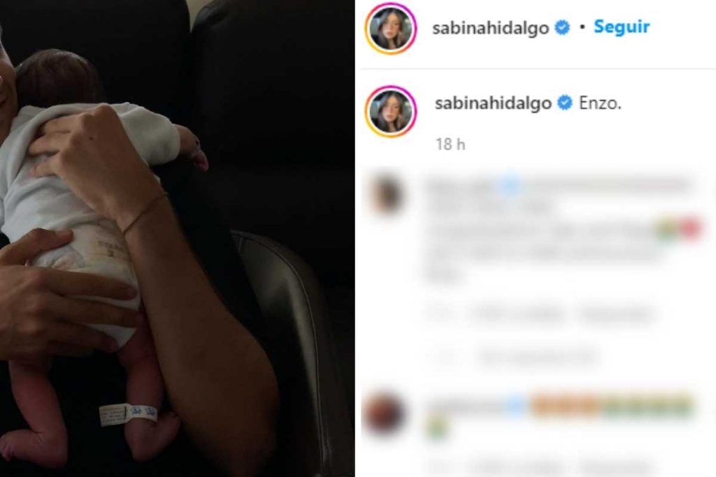 Publicação Instagram Sabina Hidalgo nascimento do filho