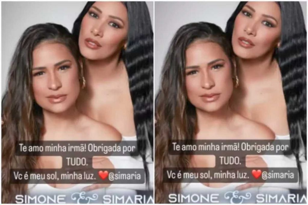 Recado de Simone em homenagem à irmã