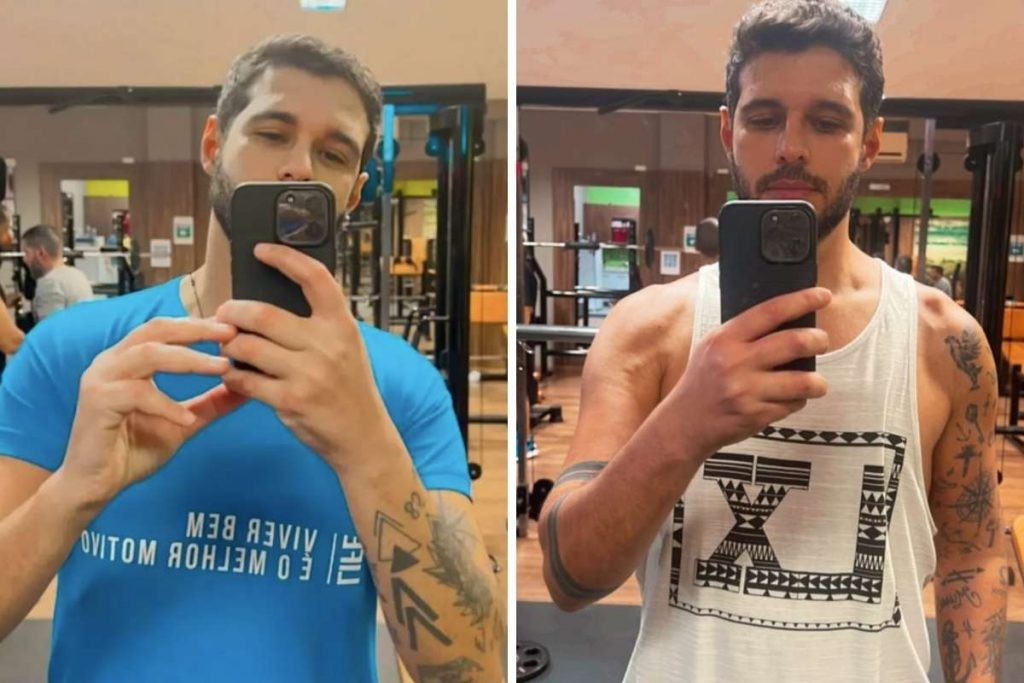 O antes e depois de Rodrigo Mussi desde que voltou à academia