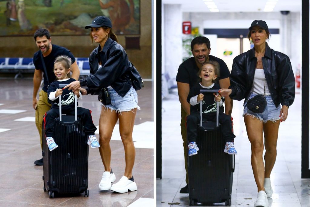 Sabrina Sato, Duda Nagle e Zoe no aeroporto Santos Dumont