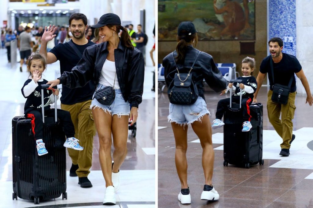 Sabrina Sato, Duda Nagle e Zoe no aeroporto Santos Dumont