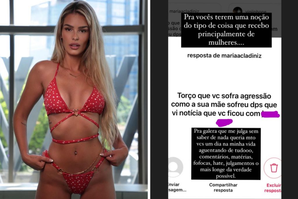 Yasmin Brunet mostra ameaça nas redes sociais