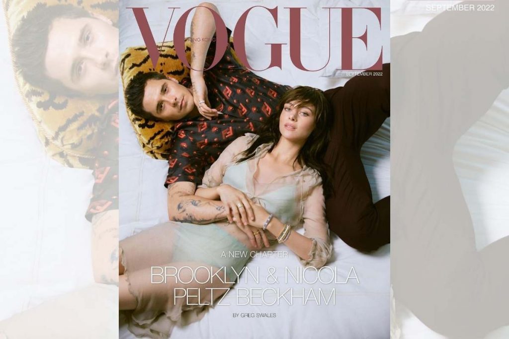 Capa da revista Vogue com Brooklyn Beckham e Nicola Peltz