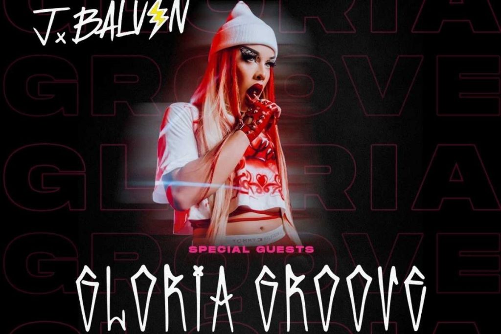 Cartaz anunciando Gloria Groove no show de J Balvin