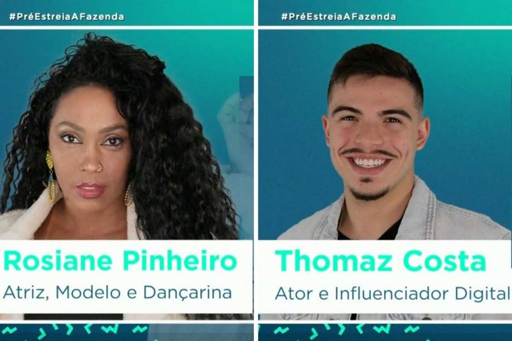 Rosiane Pinheiro é atriz e Thomaz Costa influenciador. Ele também coleciona polêmicas na web