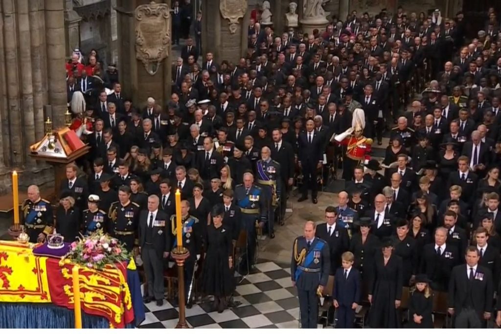 Família no funeral da Rainha Elizabeth II