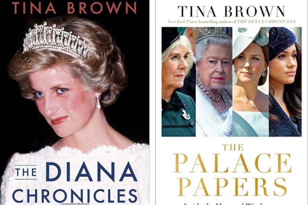 Capas dos livros “The Diana Chronicles” e “The Palace Papers” de Tina Brown
