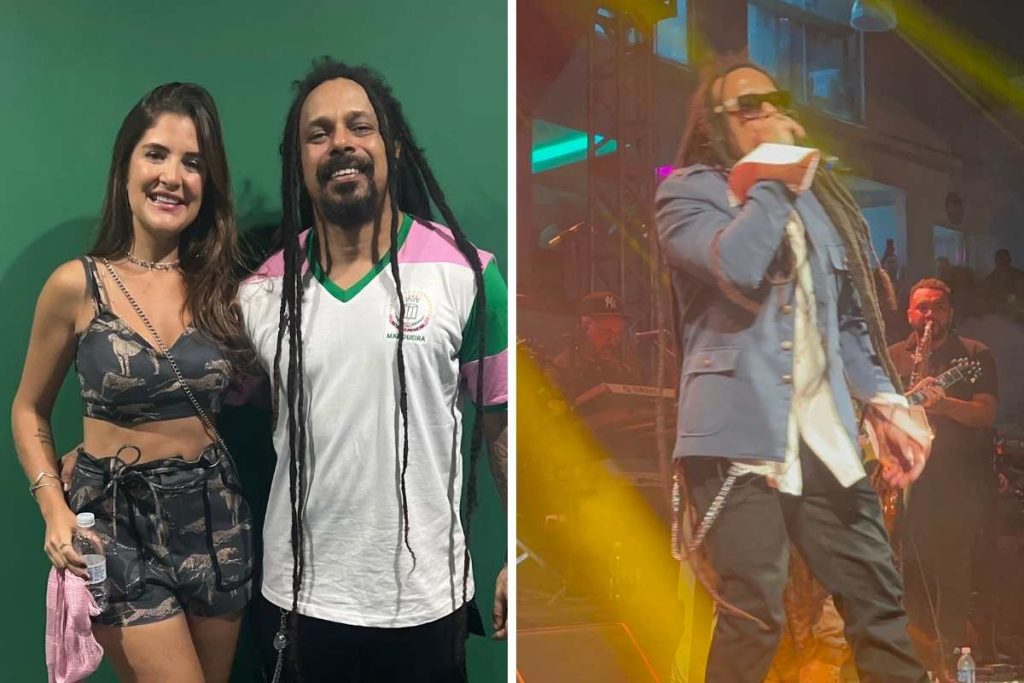 Marcelo Falcão recebe a esposa em show no Rio de Janeiro