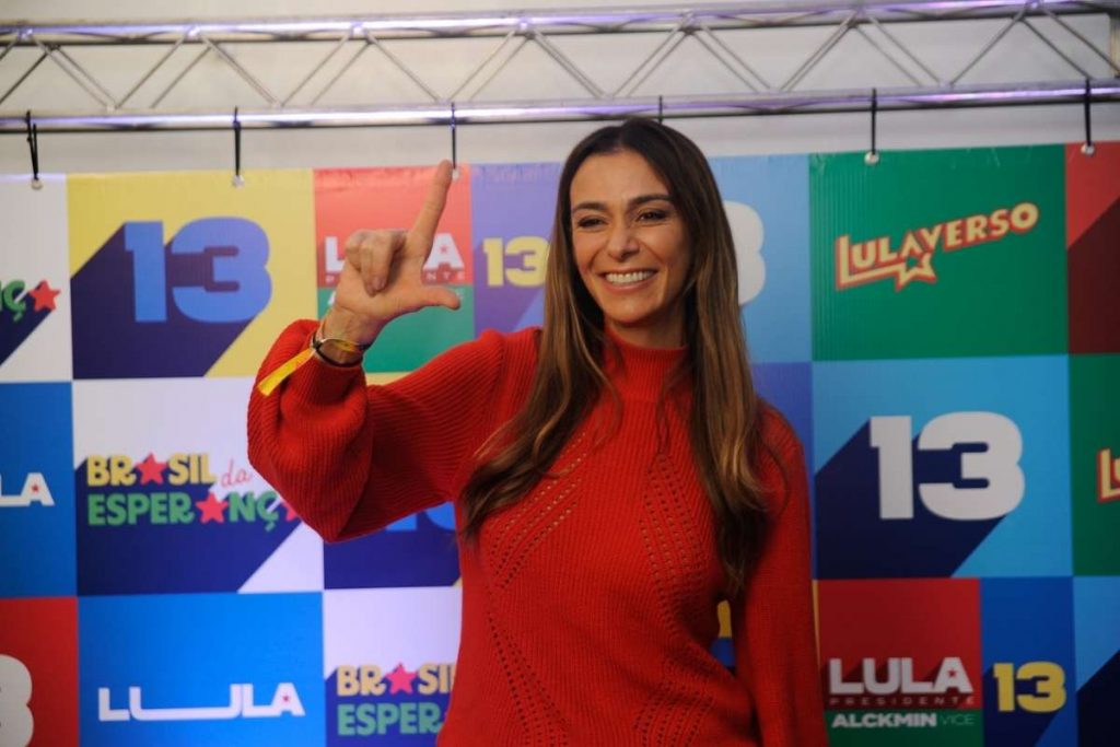 Monica Martelli em evento pró-Lula