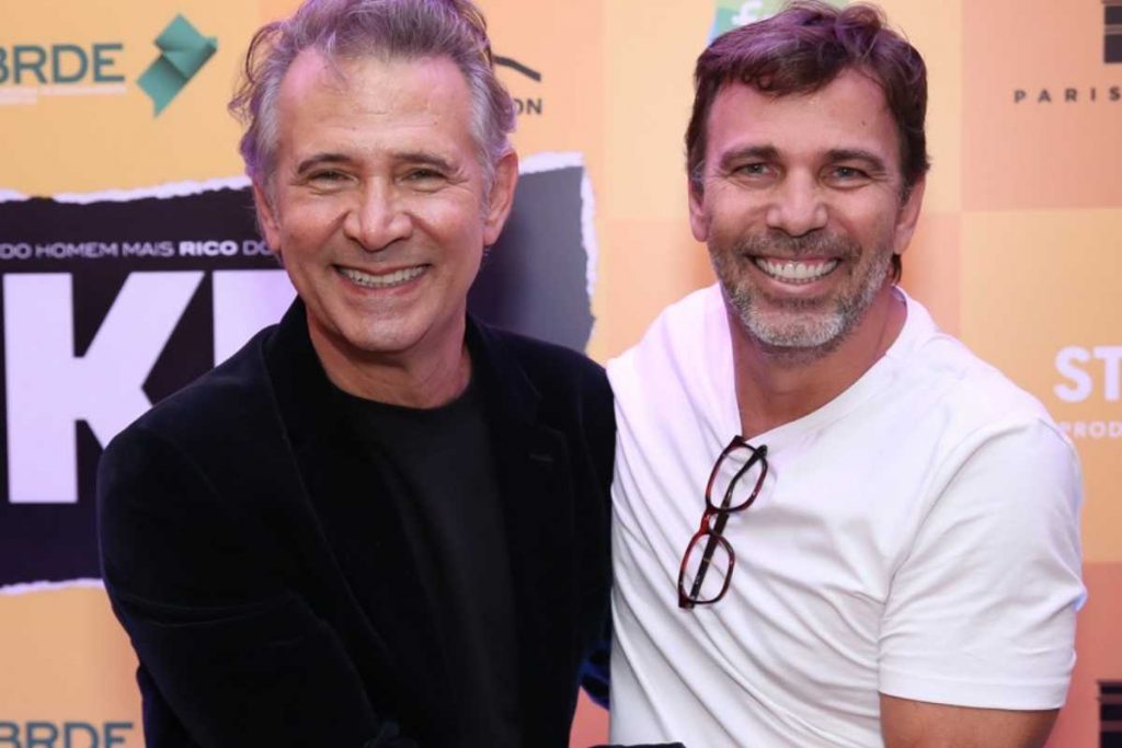 Nelson Freitas e Marcelo Faria na pré-estreia de eike - tudo ou nada