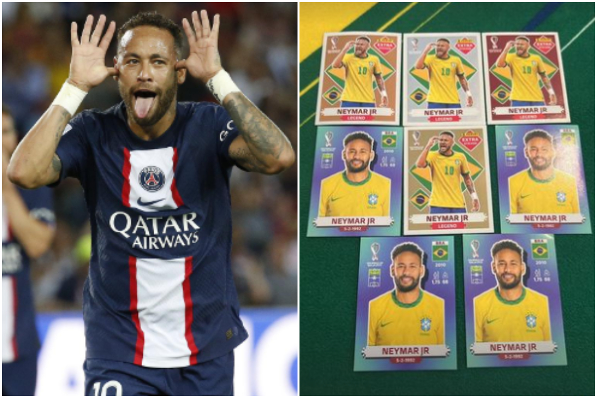 Marmelada? Neymar tira figurinhas raras dele mesmo e brinca com fãs