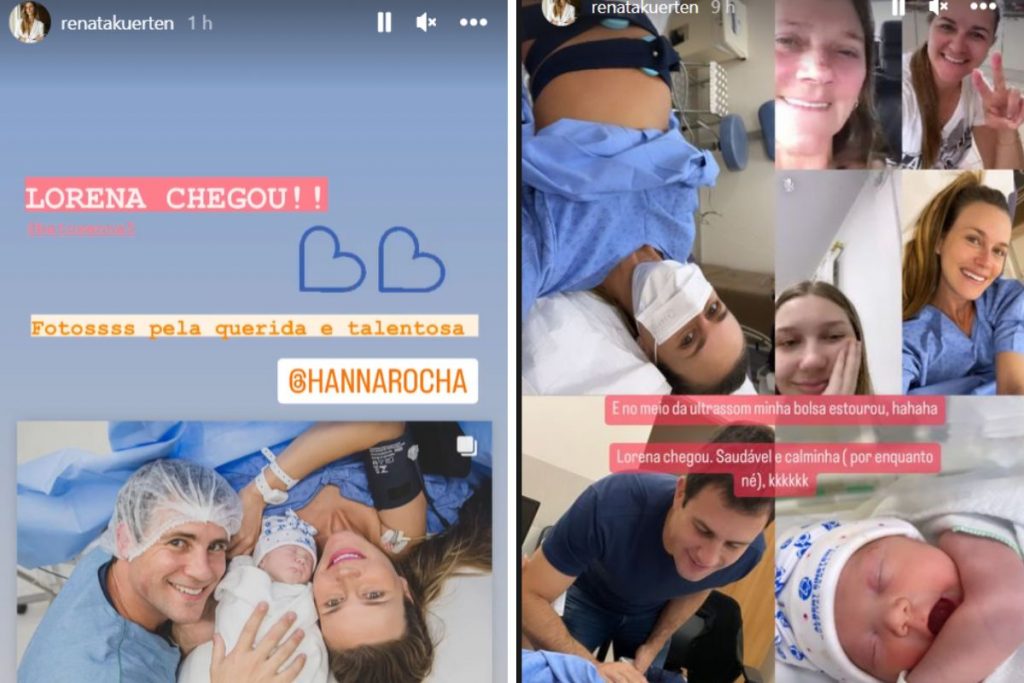 Renata Kuerten mostra momentos do nascimento de Lorena